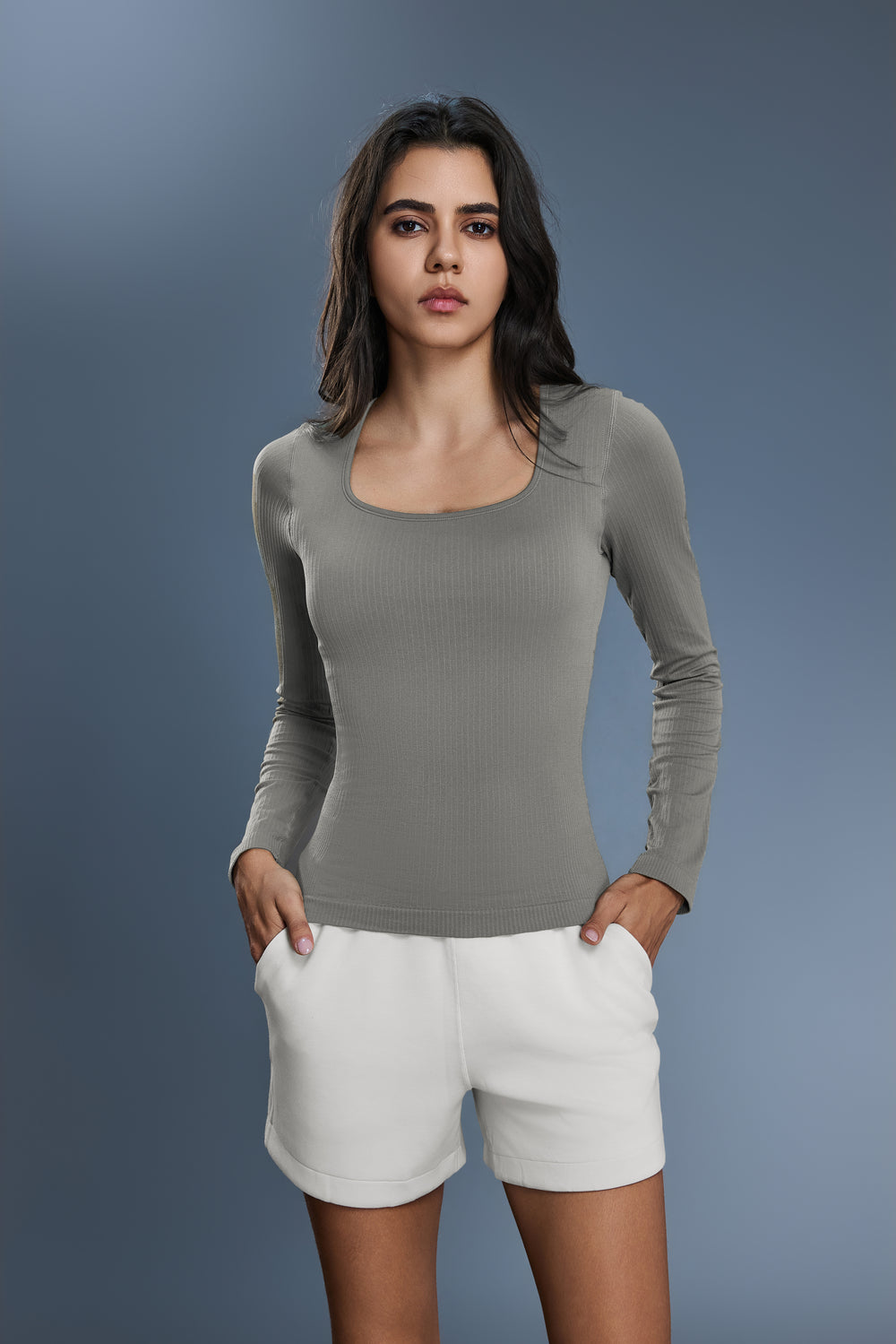 Buy 1, Get 1 Free - Buttery Soft Ribbed Lina Padded Top - For Chilly Climates