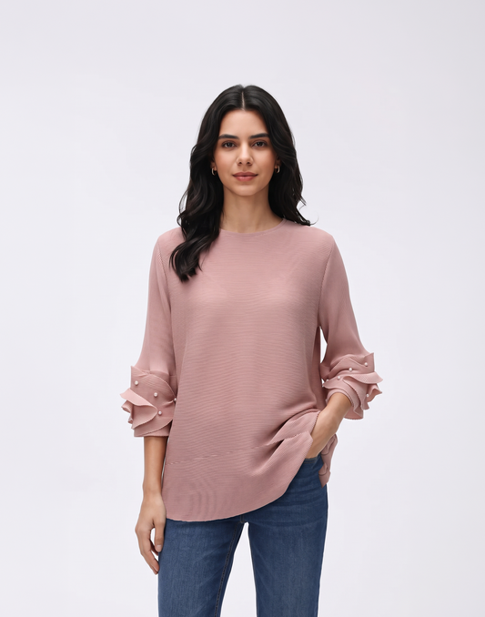 Wrinkle-Free, Cooling & Free Size Pleated Roselle Top