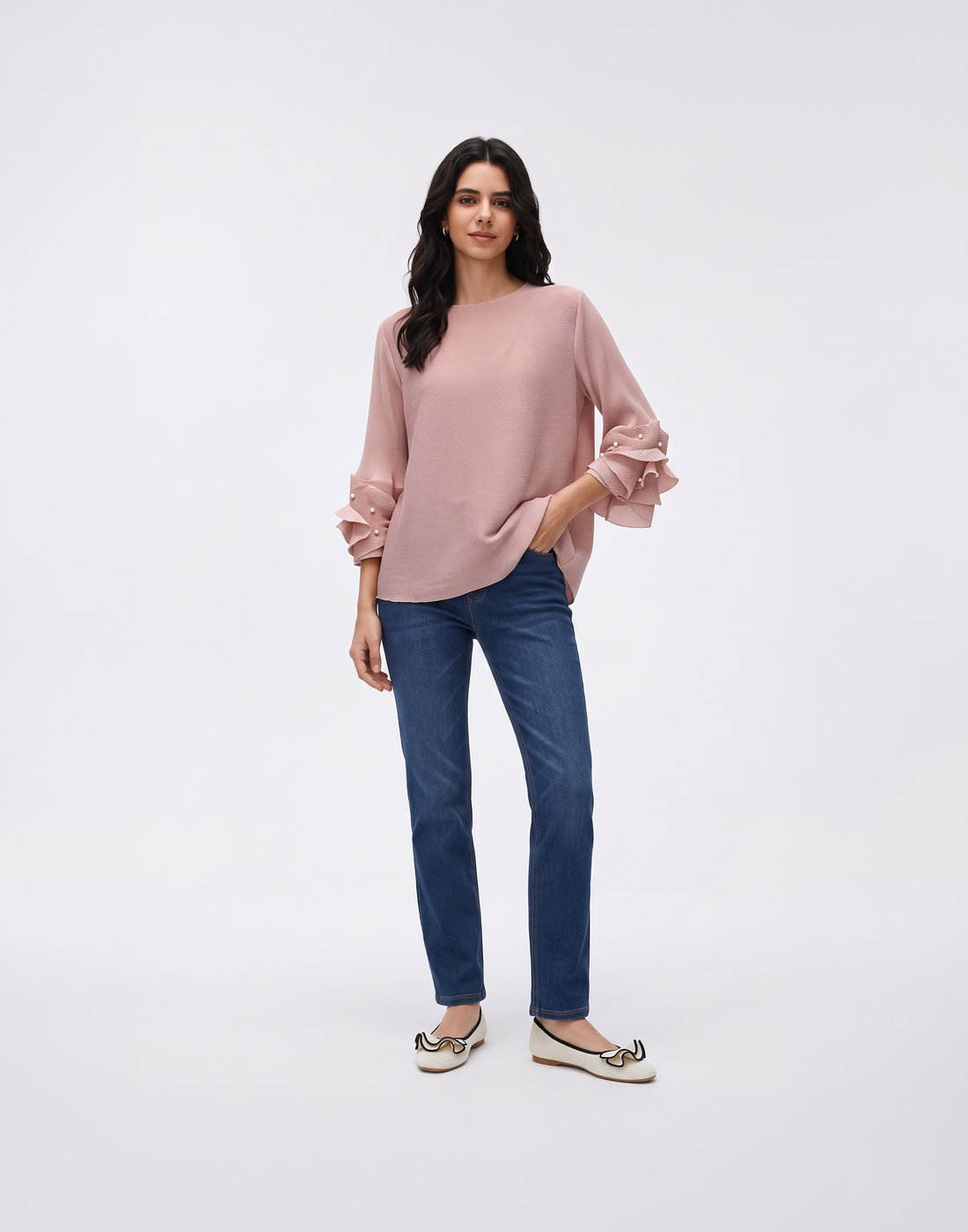 Wrinkle-Free, Cooling & Free Size Pleated Roselle Top
