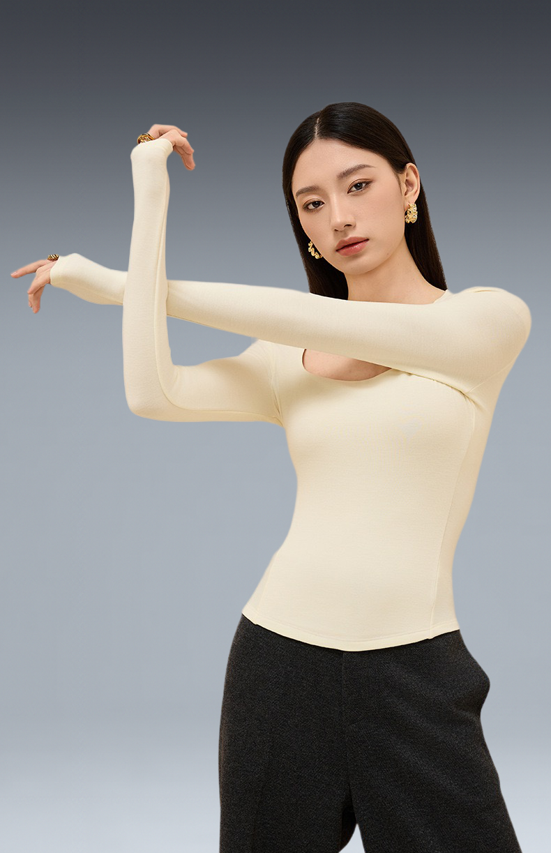 Buy 1, Get 1 Free - Thermal Padded Velvet Top With Hand Warmers - For Cold Climates