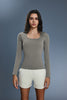Buy 1, Get 1 Free - Buttery Soft Ribbed Lina Padded Top - For Chilly Climates