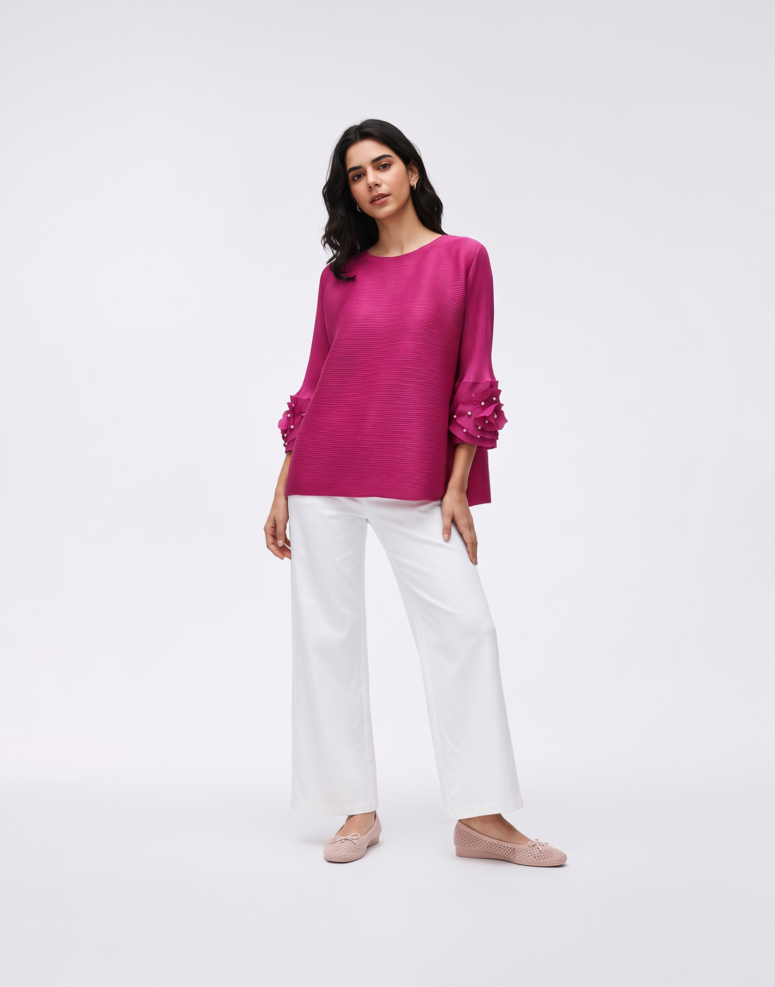 Wrinkle-Free, Cooling & Free Size Pleated Roselle Top