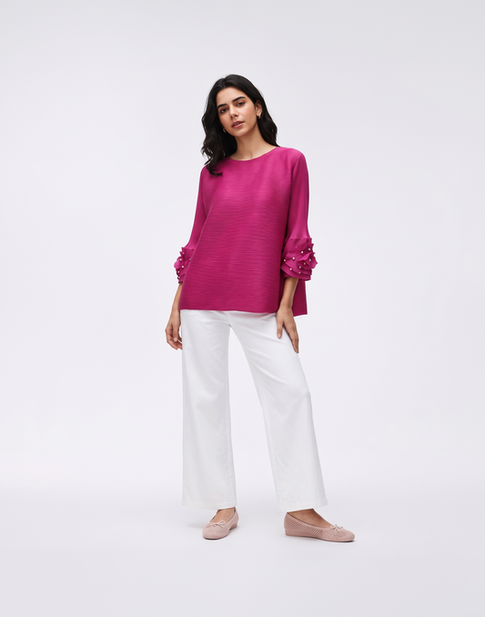 Wrinkle-Free, Cooling & Free Size Pleated Roselle Top