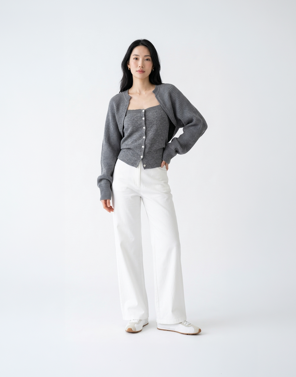Buttery Soft & Warm Free Size Snowfall Top With Sleeves