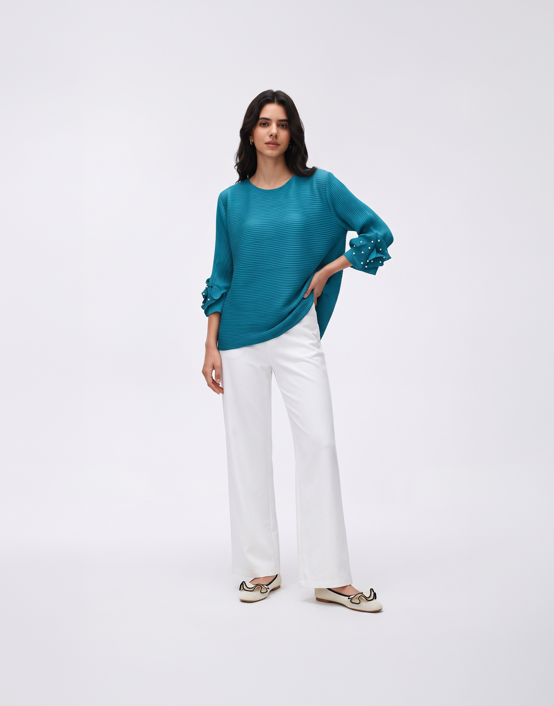 Wrinkle-Free, Cooling & Free Size Pleated Roselle Top