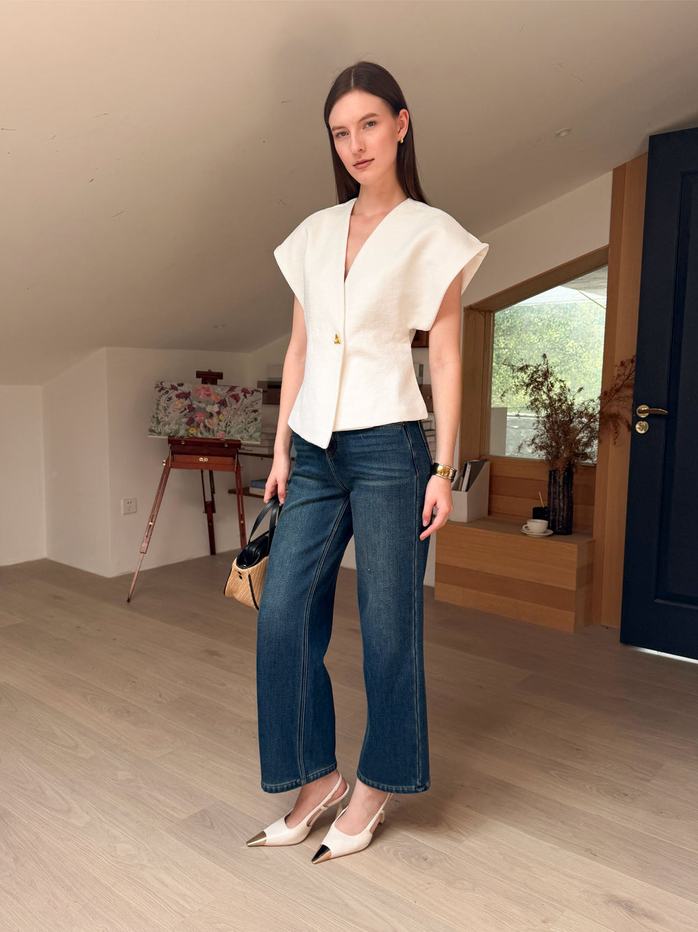 Crease-Resistant Flair Top