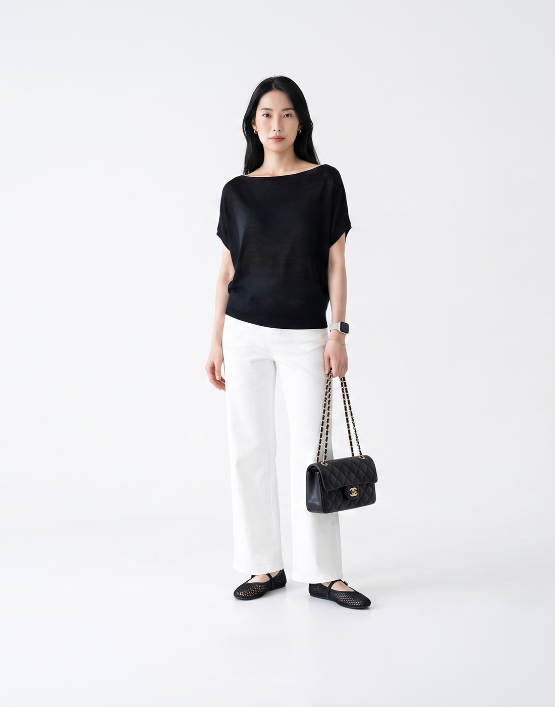 Cooling, Breathable & Crease-Resistant Chilled Boat Necked Top With Batwing Sleeves
