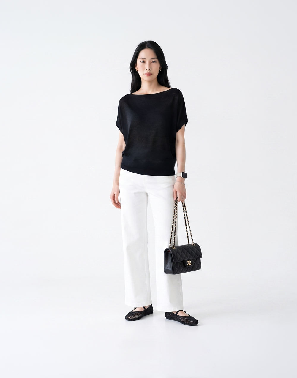 Cooling, Breathable & Crease-Resistant Chilled Boat Necked Top With Batwing Sleeves