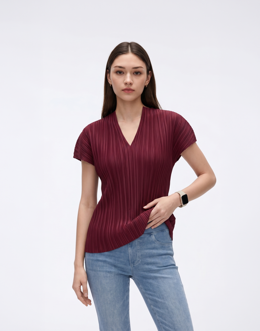 Cooling, Wrinkle-Free Pleated Free size Ace Top