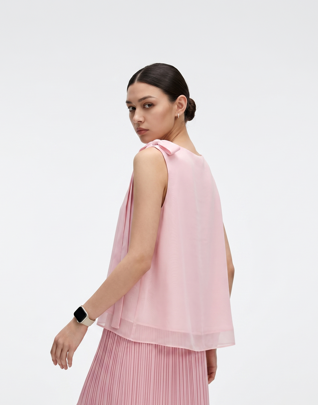 Wrinkle-Free, Cooling & Free Size Pleated Rose Top