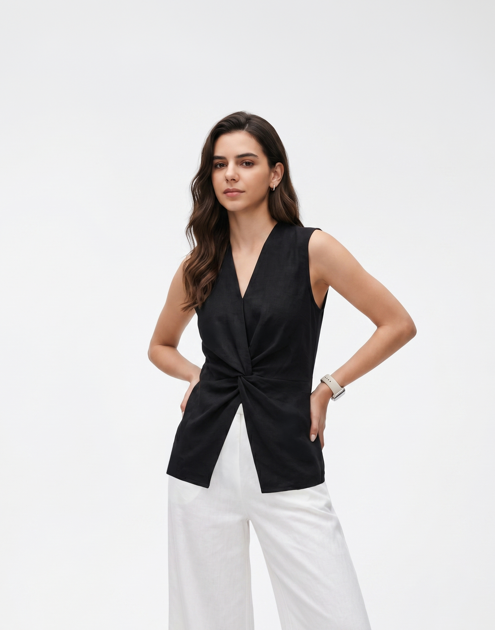 Cooling, Breathable, Wrinkle-Resistent & Tummy Covering Essential Twist Top