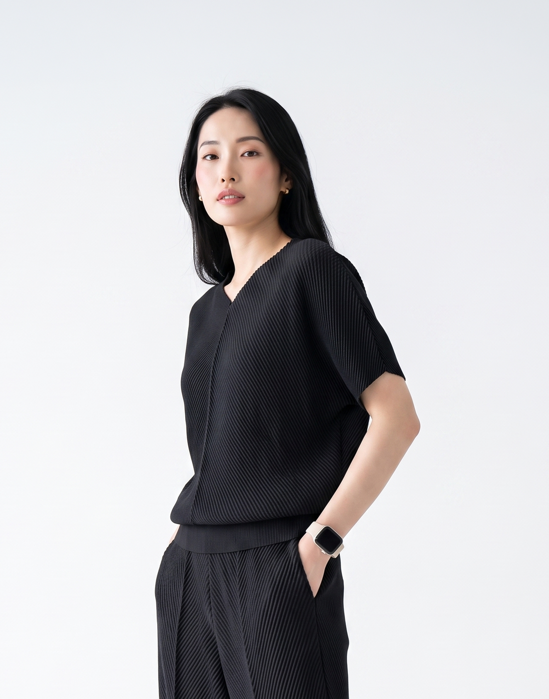 Wrinkle-Free, Cooling & Breathable Free Size Takeoff Pleated Set