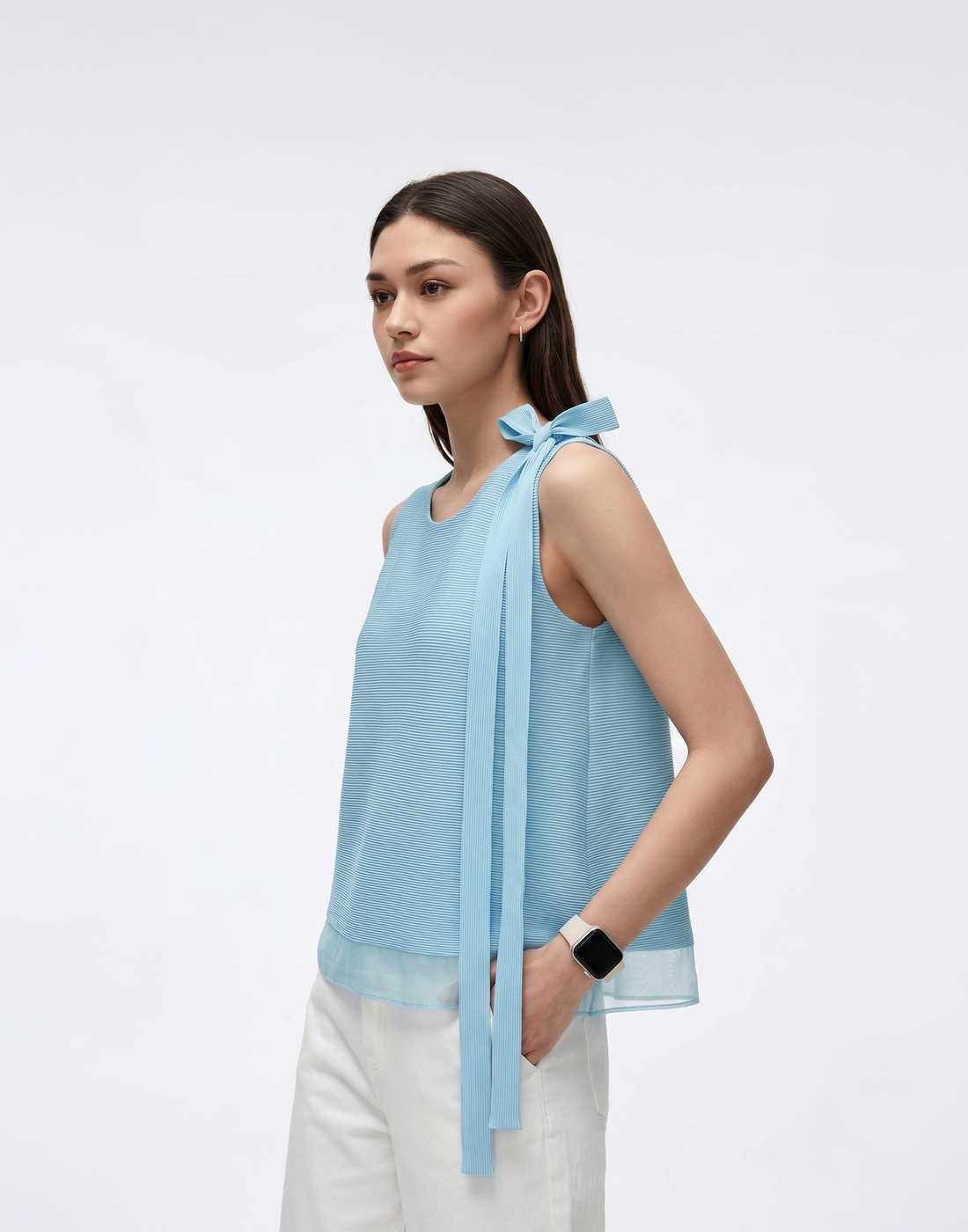 Wrinkle-Free, Cooling & Free Size Pleated Rose Top