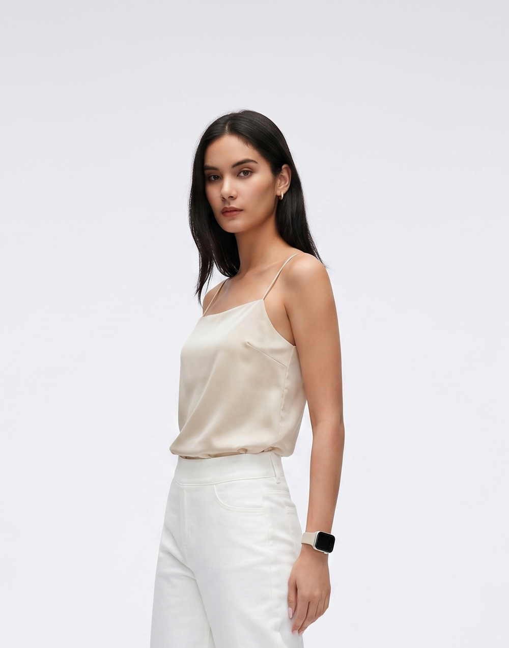 Buy 1, Get 1 Free - Cooling, Breathable & Sweat-Wicking Dew Padded Silk Cami With Adjustable Straps