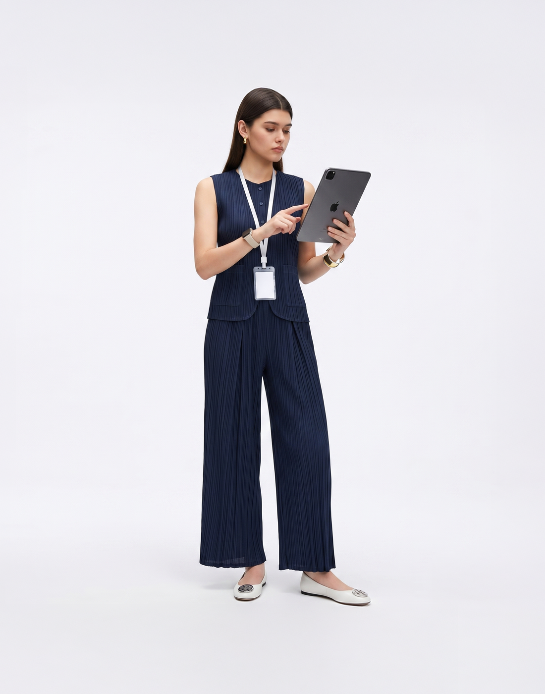 Cooling, Wrinkle-Free & Free Size Pleated Legacy Vest With Pockets