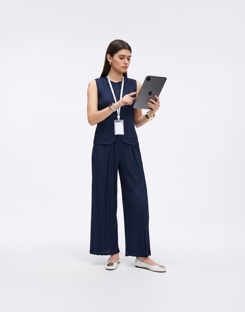Cooling, Wrinkle-Free & Free Size Pleated Legacy Vest With Pockets