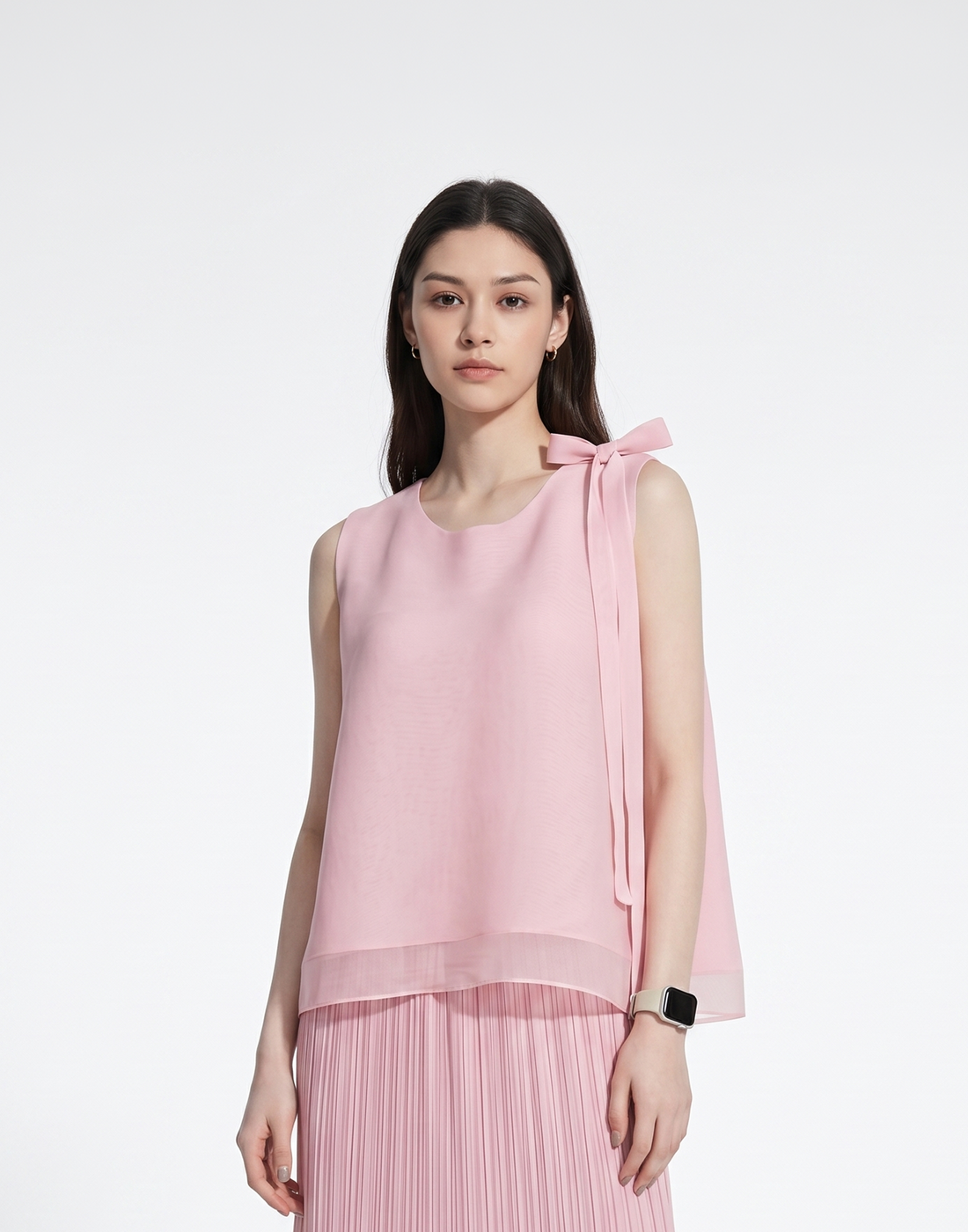 Wrinkle-Free, Cooling & Free Size Pleated Rose Top