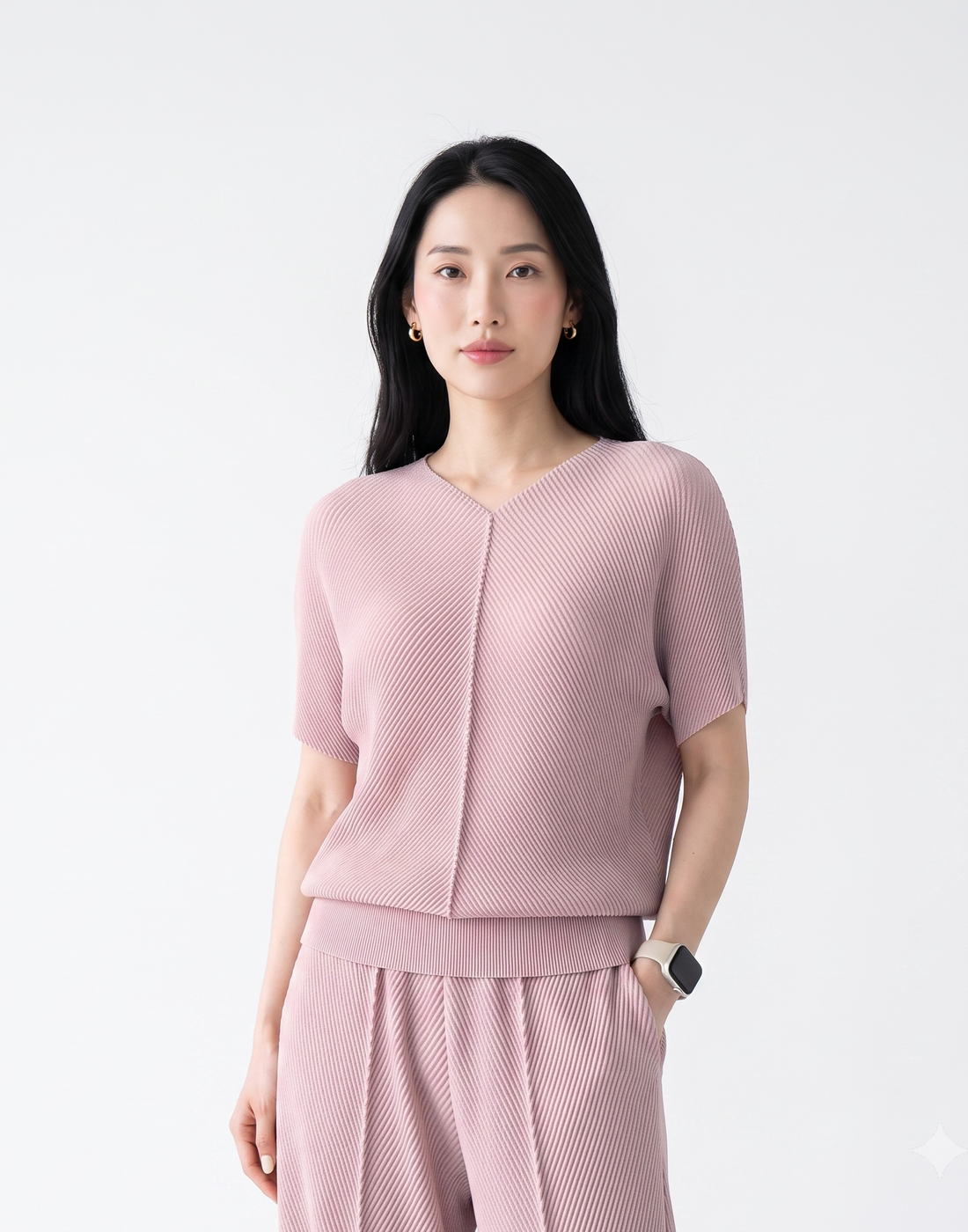 Wrinkle-Free, Cooling & Breathable Free Size Takeoff Pleated Set