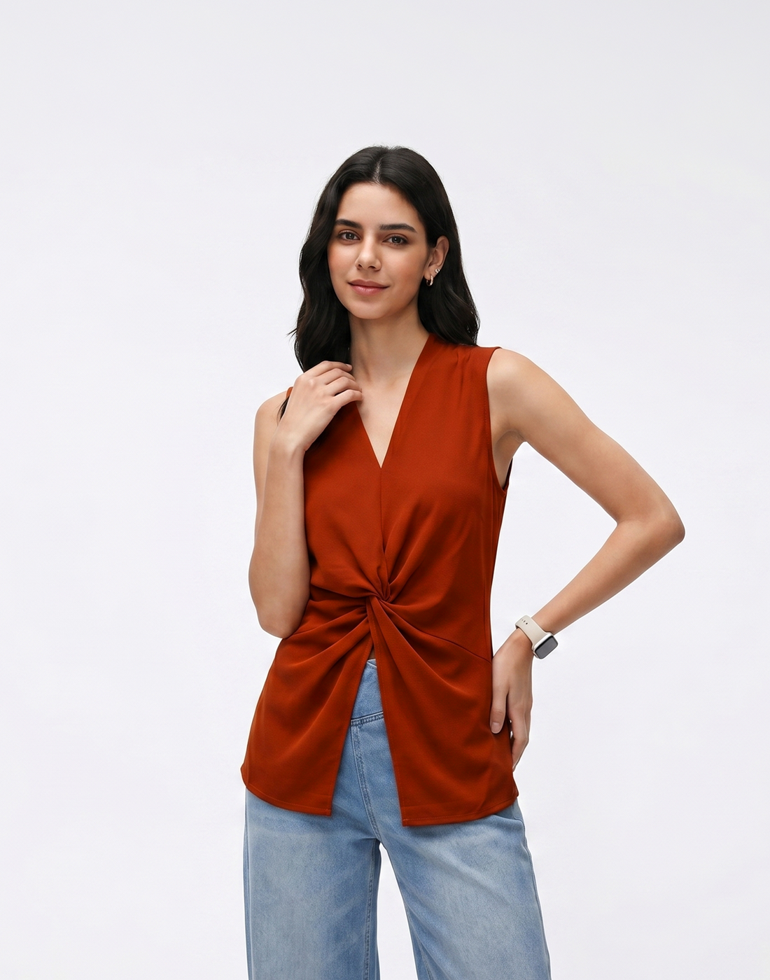 Cooling, Breathable, Wrinkle-Resistent & Tummy Covering Essential Twist Top