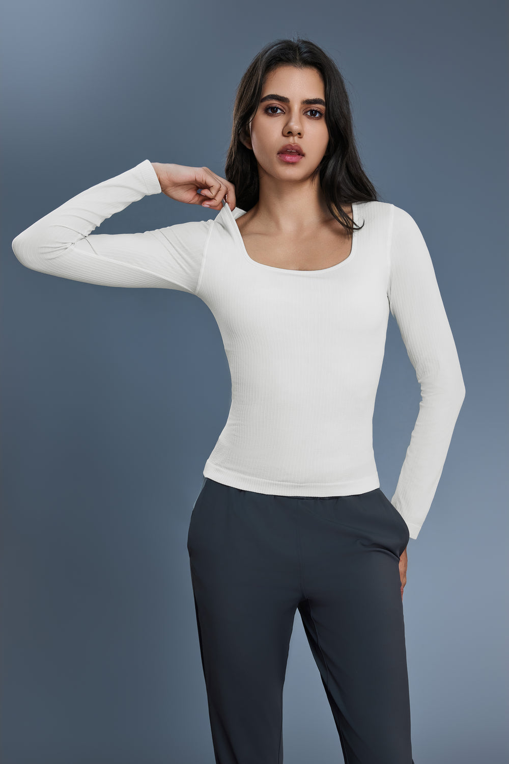 Buy 1, Get 1 Free - Buttery Soft Ribbed Lina Padded Top - For Chilly Climates