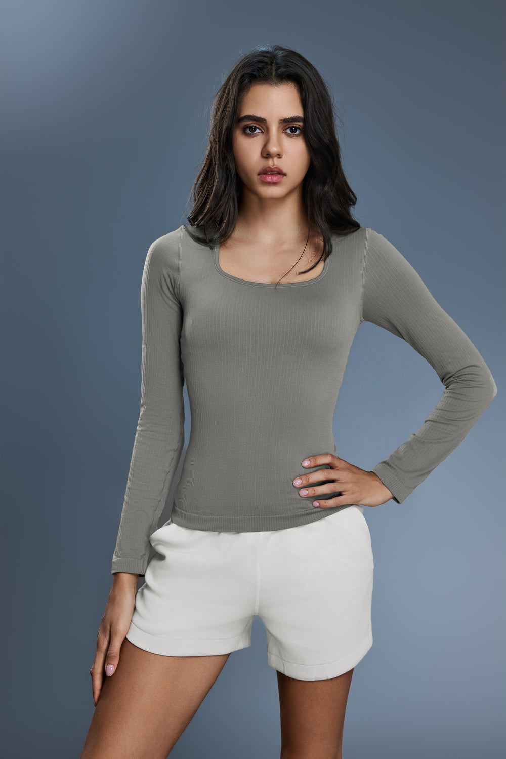 Buy 1, Get 1 Free - Buttery Soft Ribbed Lina Padded Top - For Chilly Climates