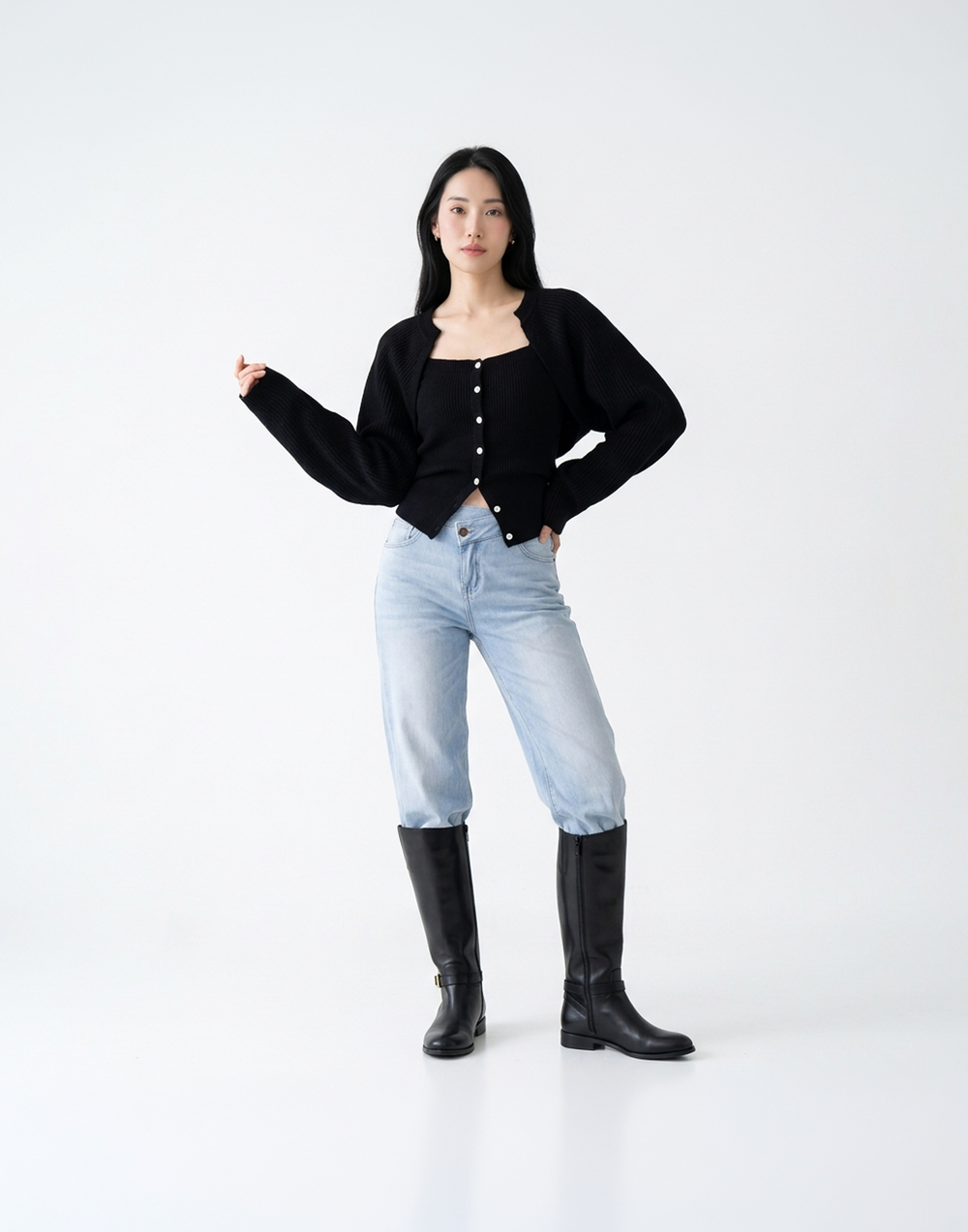 Buttery Soft & Warm Free Size Snowfall Top With Sleeves