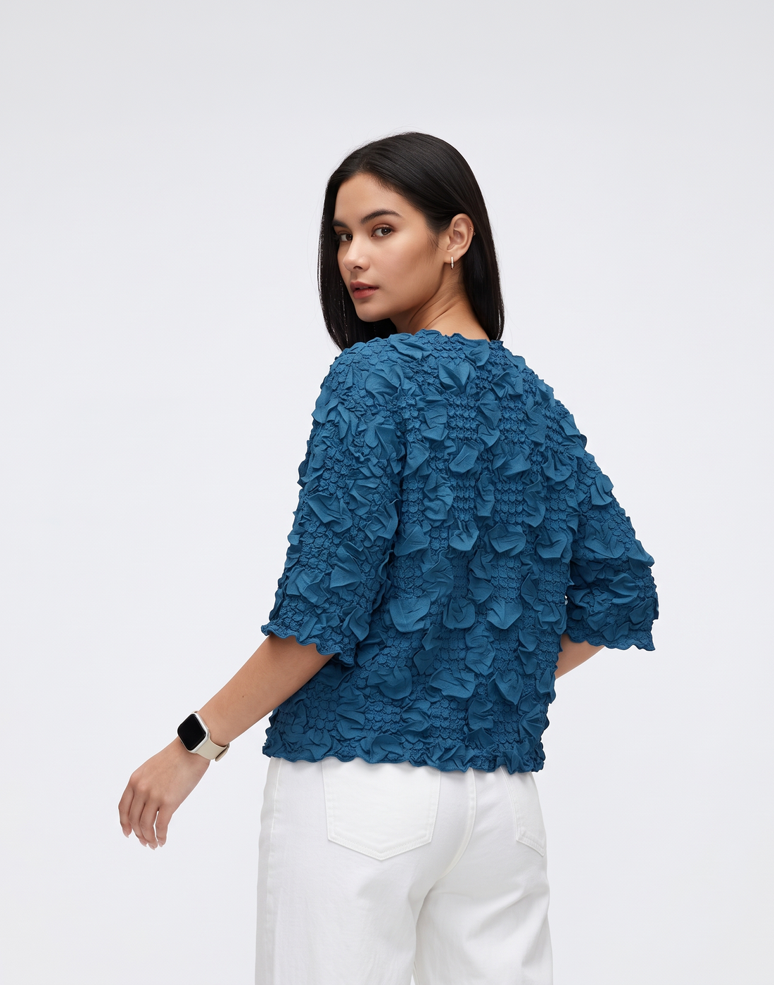 Wrinkle-Free, Cooling & Breathable Free Size Pleated Camellia Top