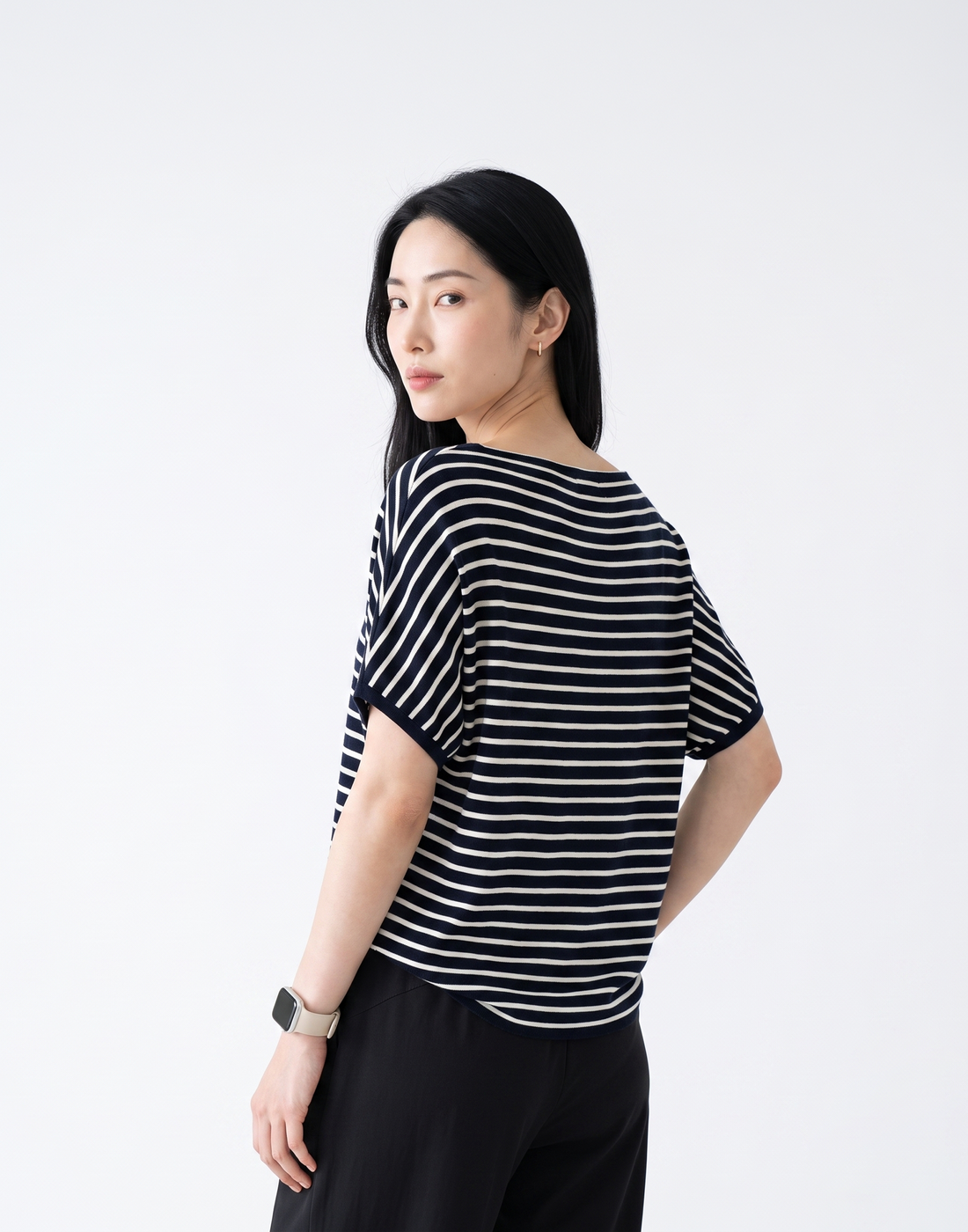 Cooling, Breathable & Crease-Resistant Chilled Boat Necked Top With Batwing Sleeves