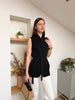 Pleated Bloom Vest With Pockets (Free Size) With Belt