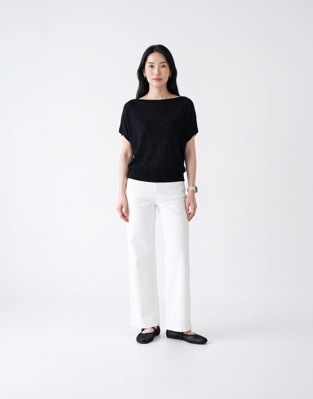 Cooling, Breathable & Crease-Resistant Chilled Boat Necked Top With Batwing Sleeves