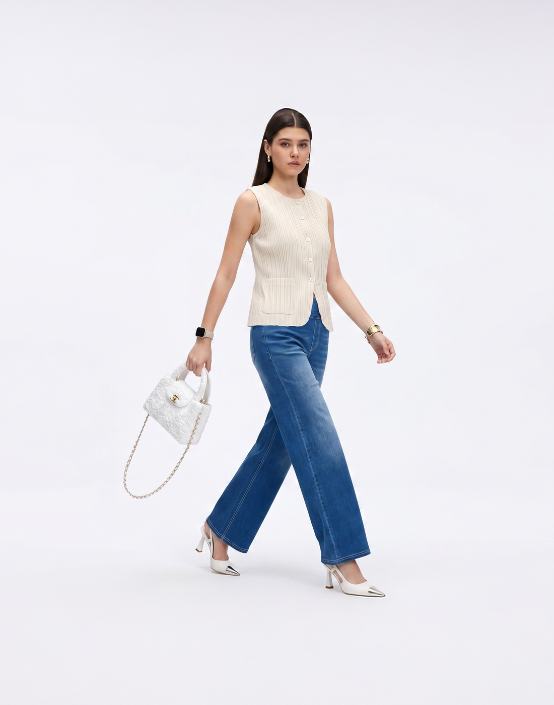 Cooling, Wrinkle-Free & Free Size Pleated Legacy Vest With Pockets