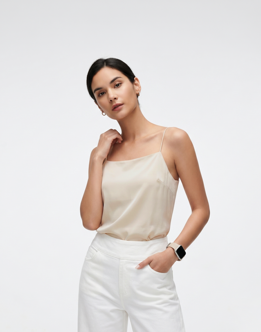 Buy 1, Get 1 Free - Cooling, Breathable & Sweat-Wicking Dew Padded Silk Cami With Adjustable Straps
