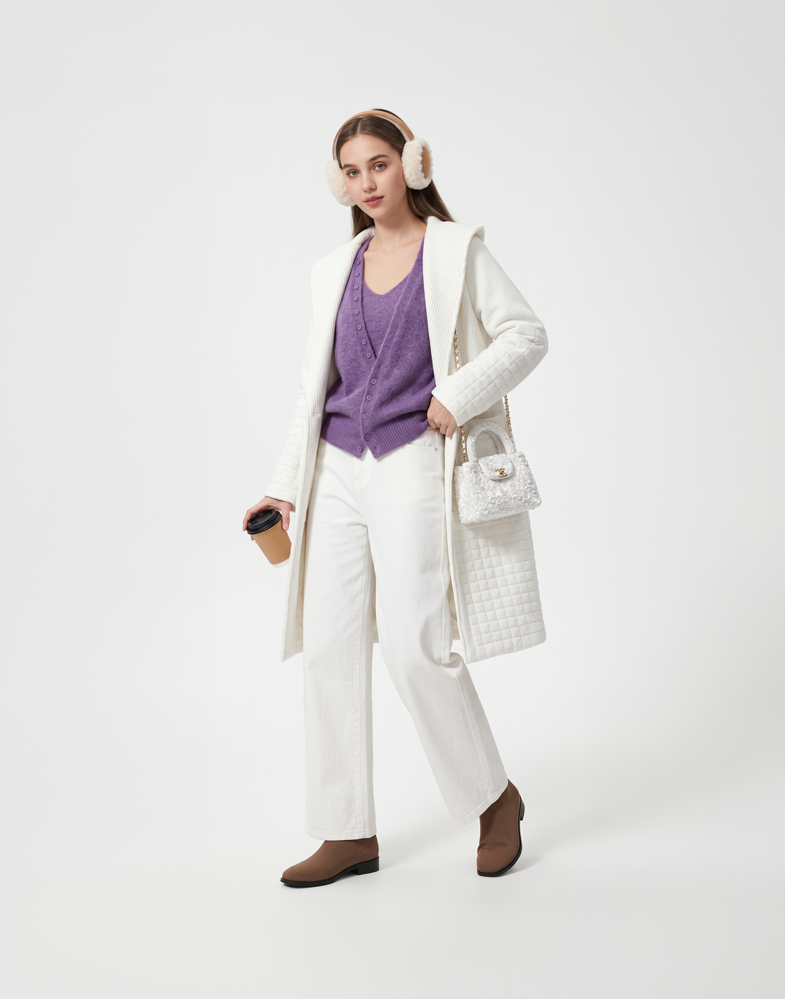 Warm, Soft & Free Size Alba Cardigan & Top - For Cold Climates