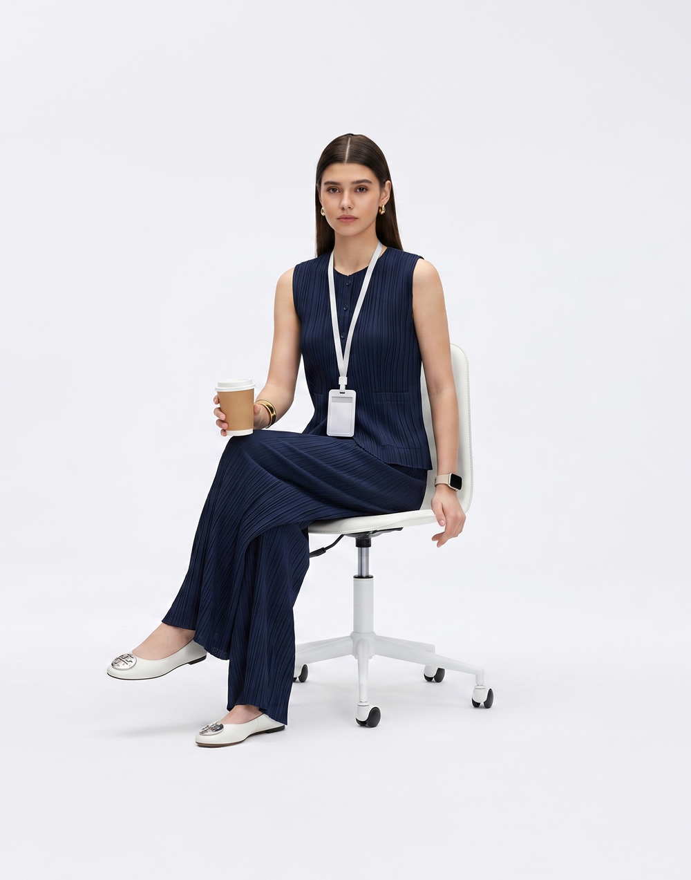 Cooling, Wrinkle-Free & Free Size Pleated Legacy Vest With Pockets