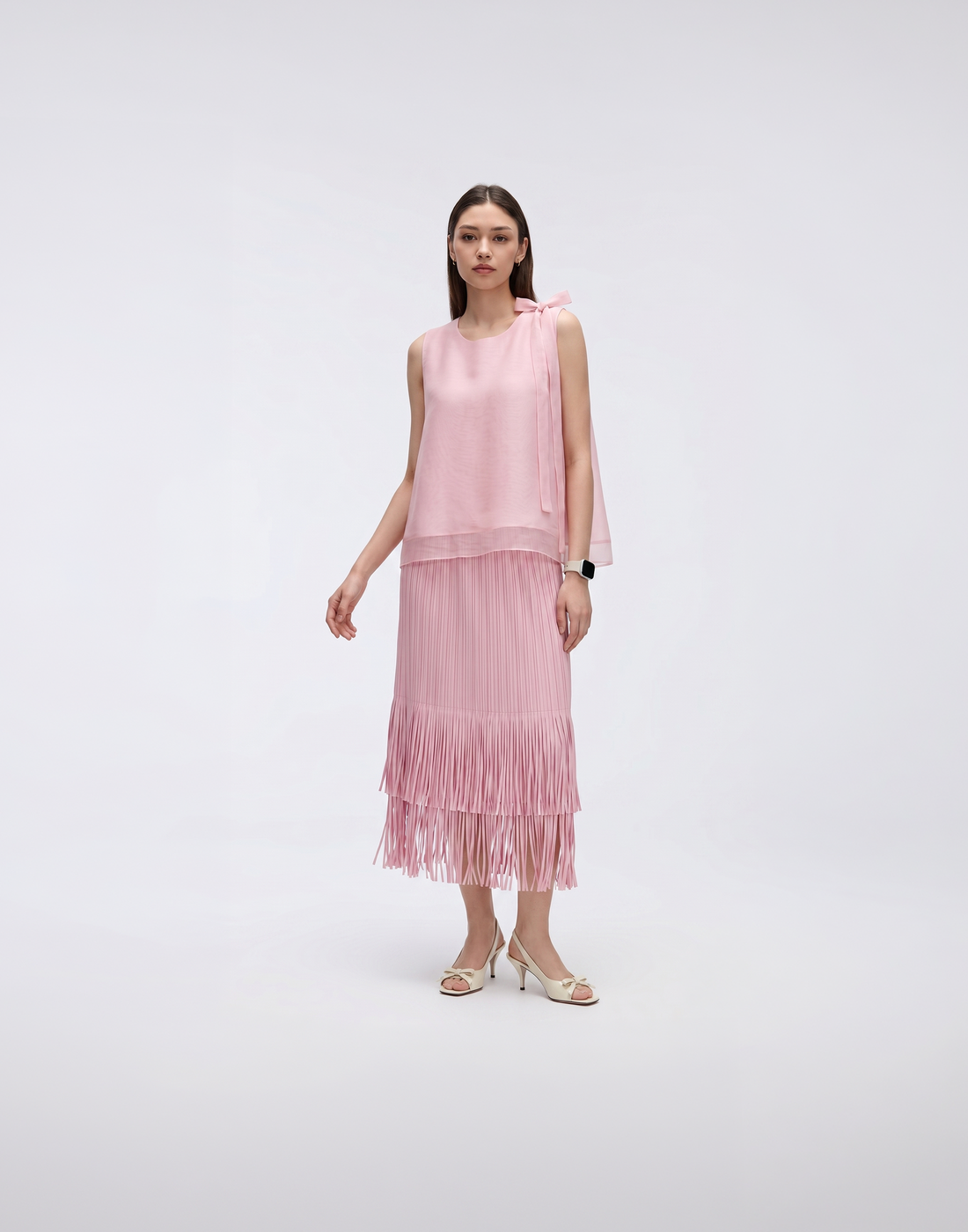 Wrinkle-Free, Cooling & Free Size Pleated Rose Top