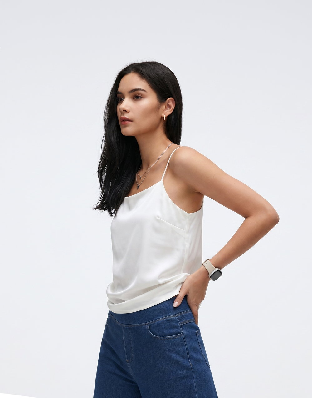 Buy 1, Get 1 Free - Cooling, Breathable & Sweat-Wicking Dew Padded Silk Cami With Adjustable Straps