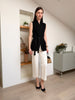 Pleated Bloom Vest With Pockets (Free Size) With Belt