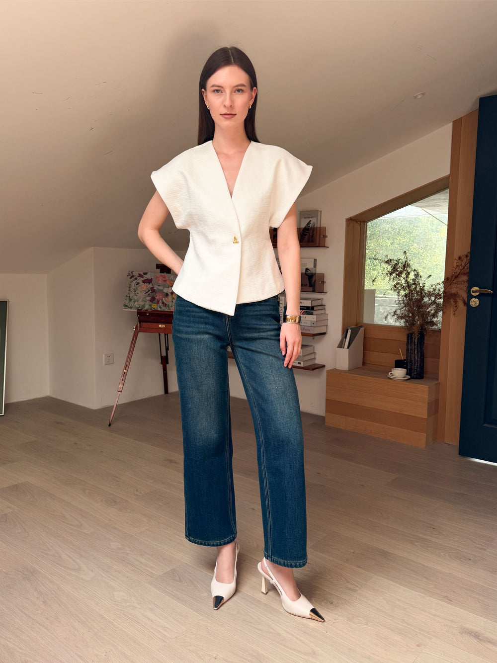 Crease-Resistant Flair Top