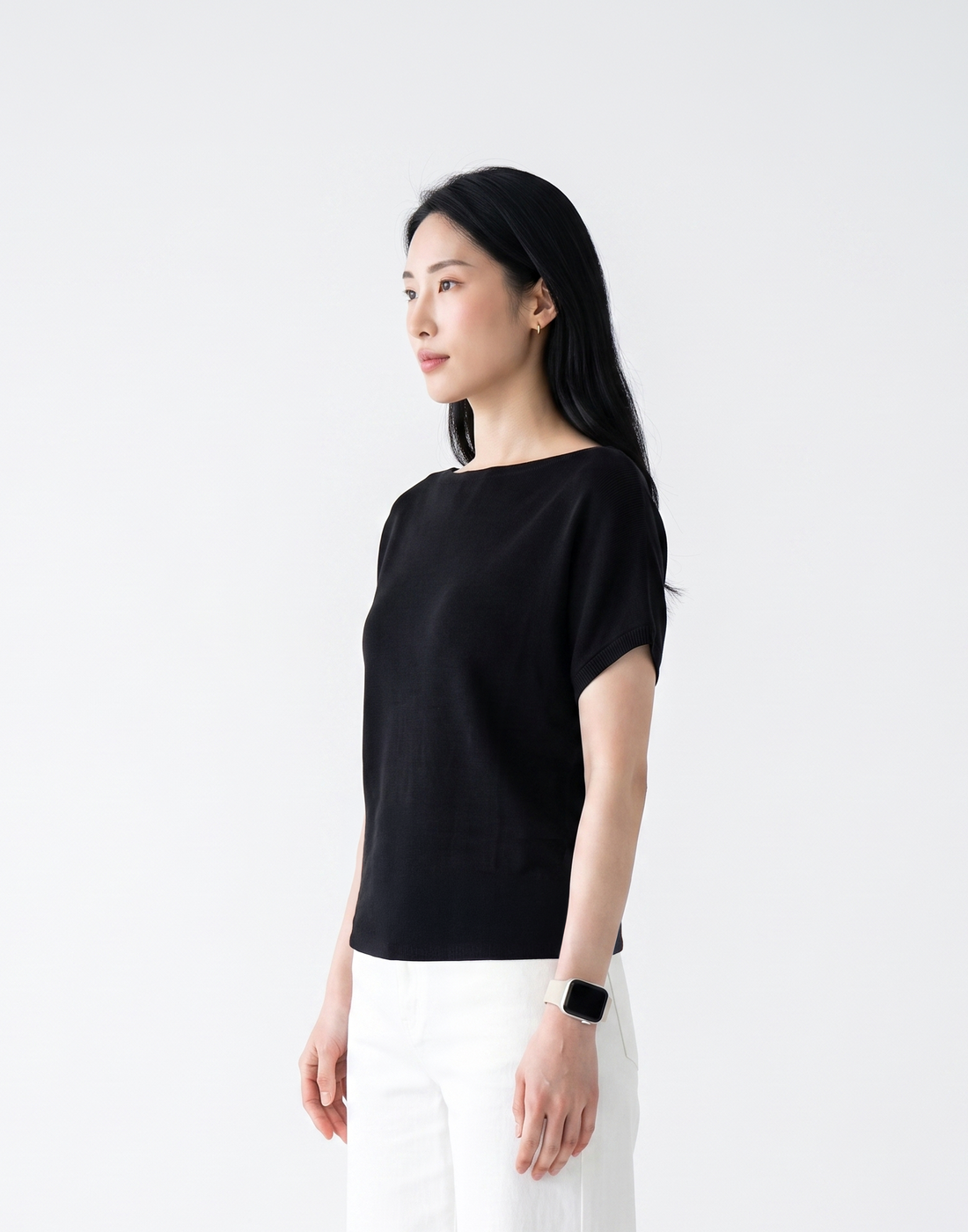 Cooling, Breathable & Crease-Resistant Chilled Boat Necked Top With Batwing Sleeves
