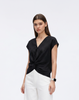 Cooling, Breathable, Crease-Resistent & Tummy Covering Polished Twist Top With Cap Sleeves