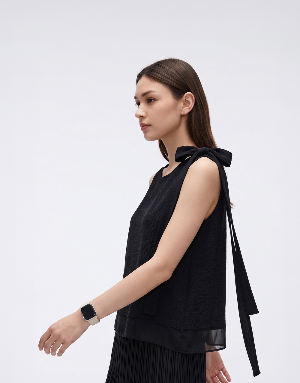 Wrinkle-Free, Cooling & Free Size Pleated Rose Top