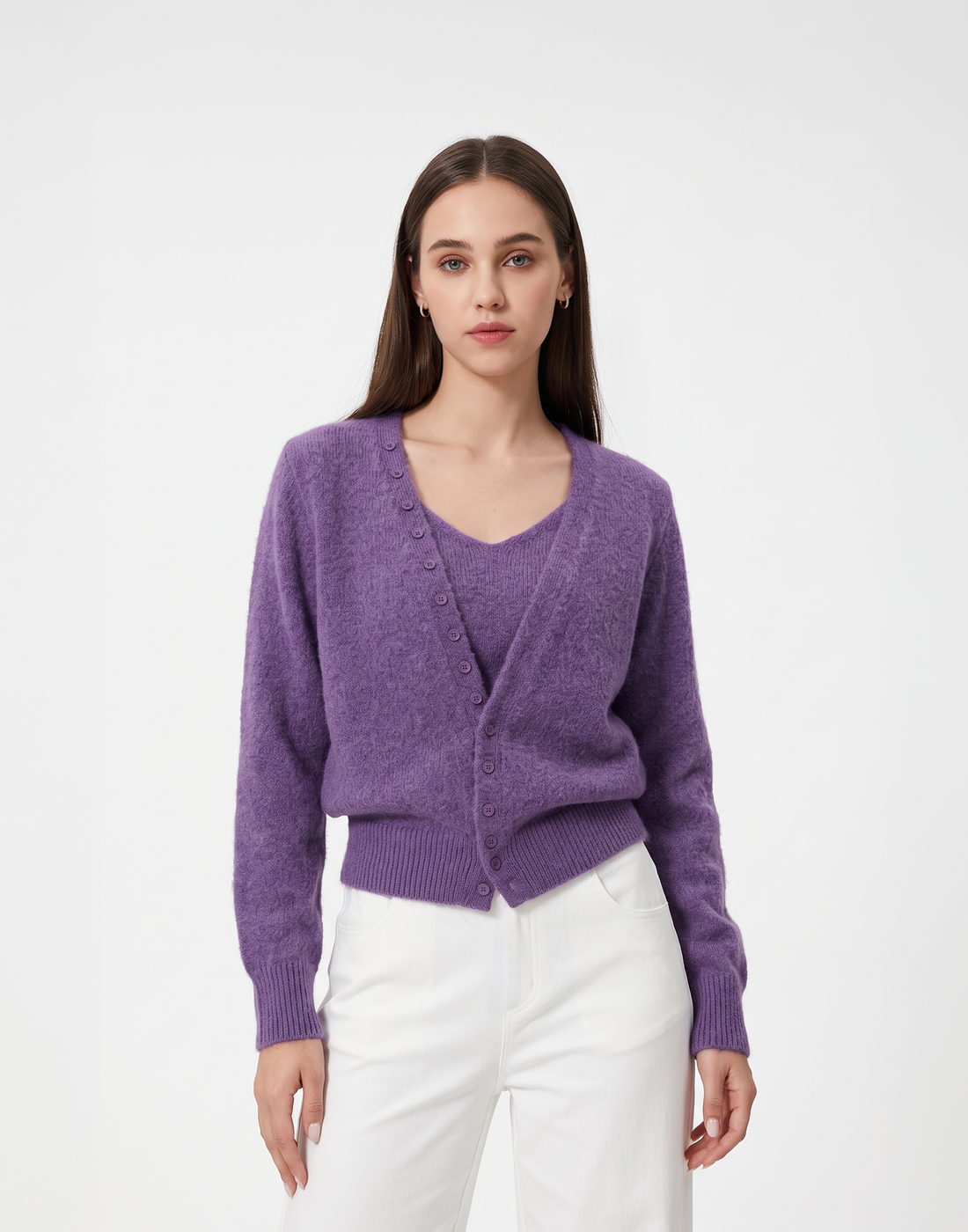 Warm, Soft & Free Size Alba Cardigan & Top - For Cold Climates