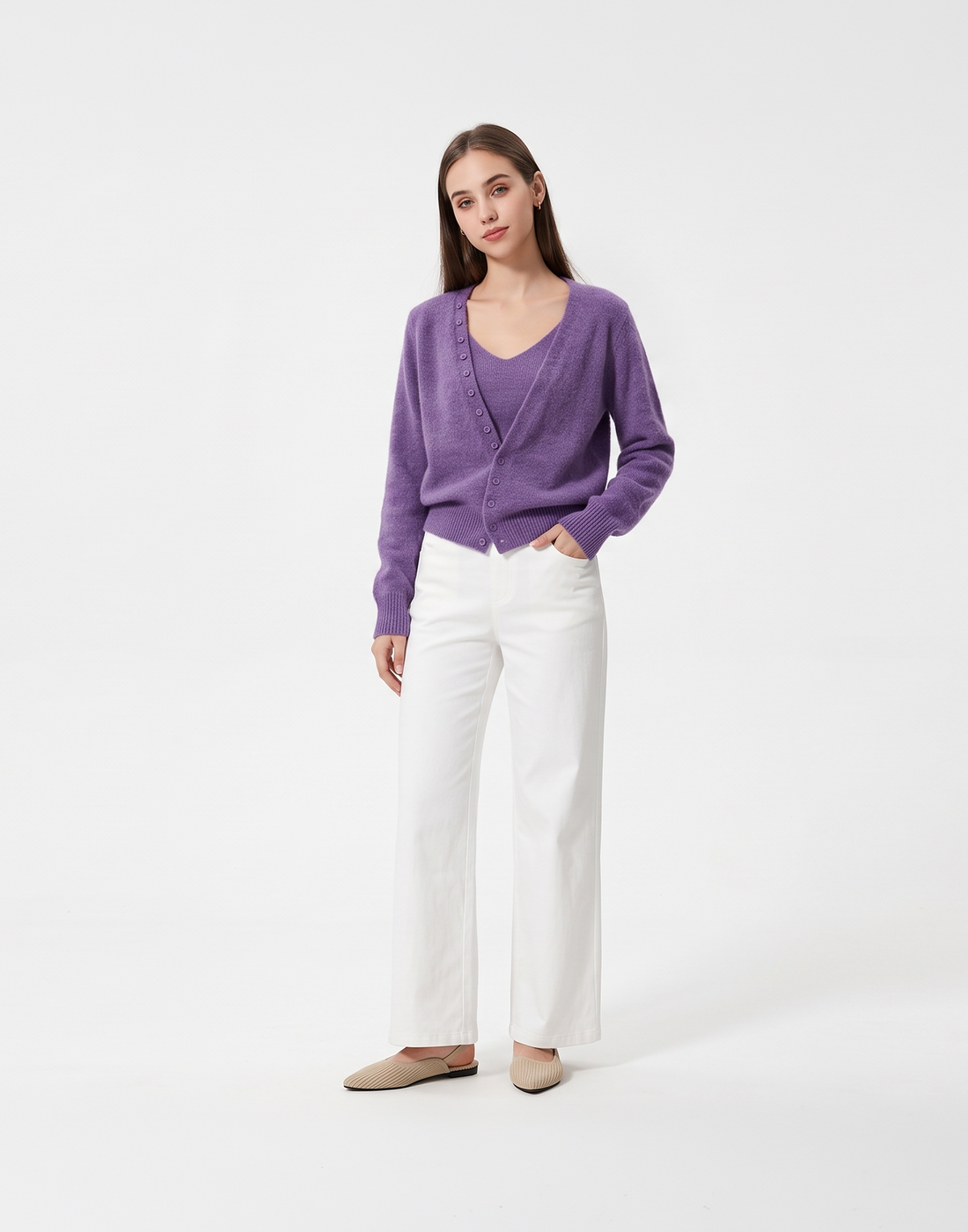 Warm, Soft & Free Size Alba Cardigan & Top - For Cold Climates