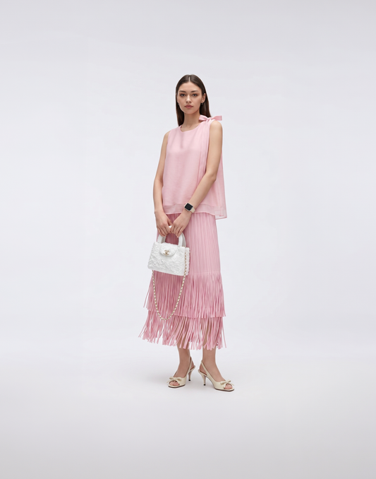 Wrinkle-Free, Cooling & Free Size Pleated Rose Top