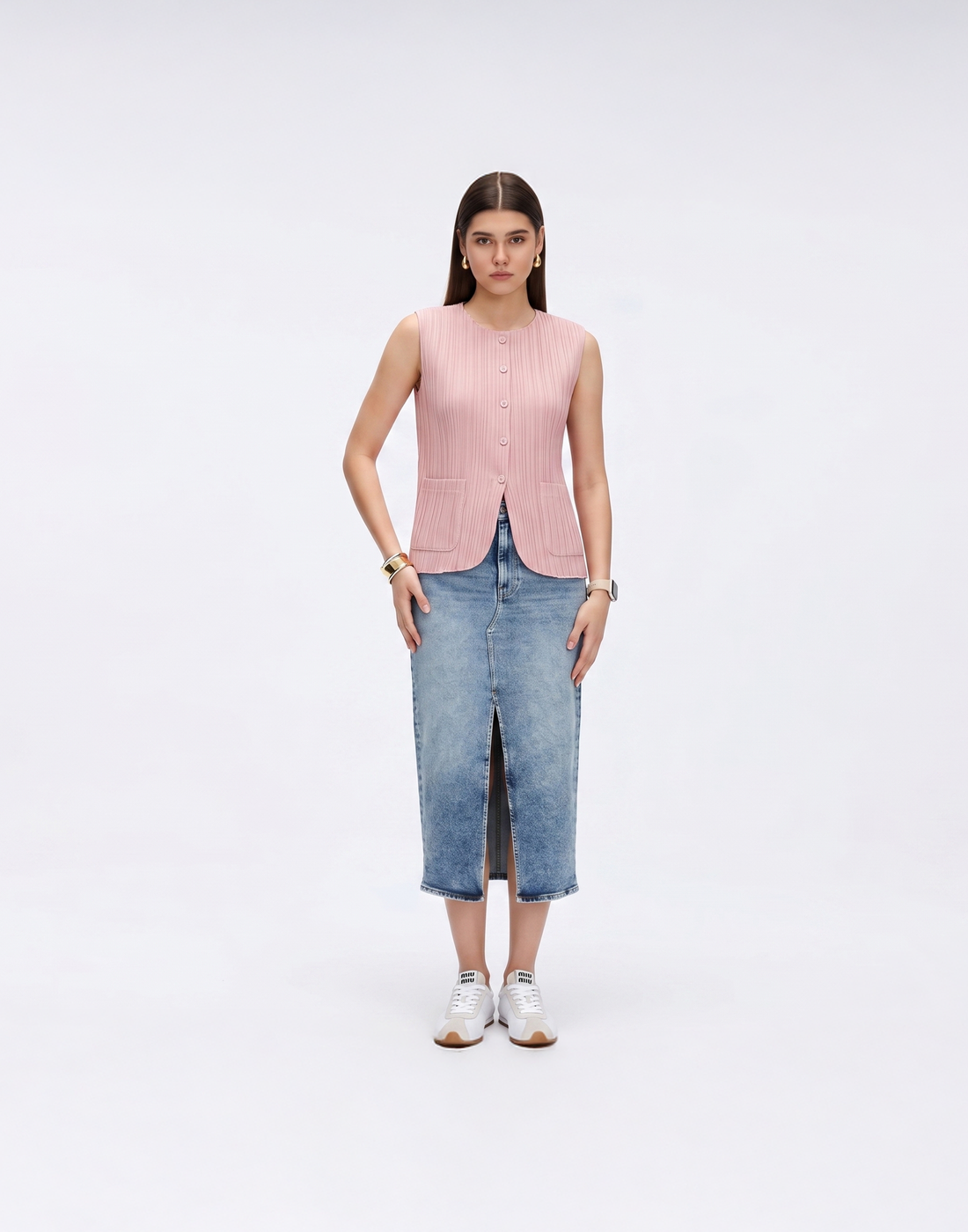 Cooling, Wrinkle-Free & Free Size Pleated Legacy Vest With Pockets