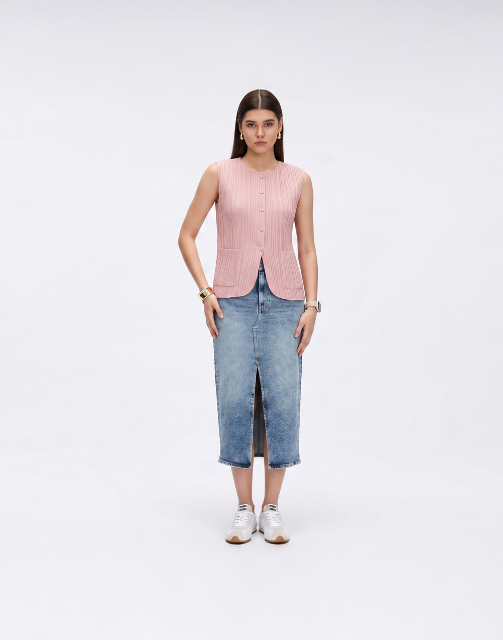 Cooling, Wrinkle-Free & Free Size Pleated Legacy Vest With Pockets