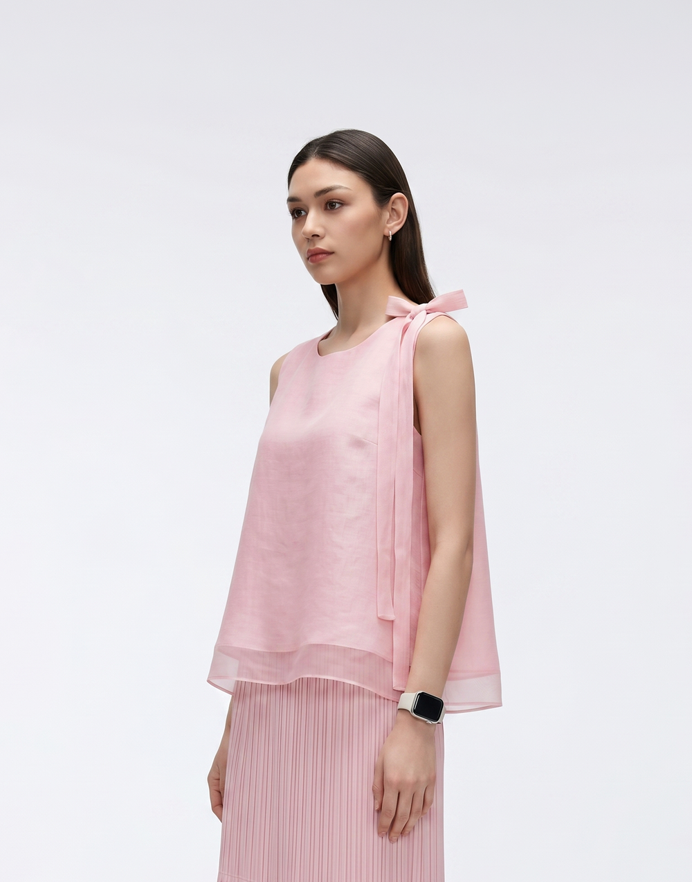 Wrinkle-Free, Cooling & Free Size Pleated Rose Top