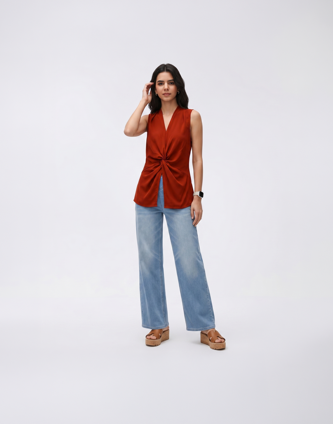 Cooling, Breathable, Wrinkle-Resistent & Tummy Covering Essential Twist Top