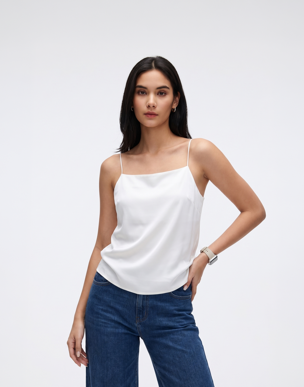 Buy 1, Get 1 Free - Cooling, Breathable & Sweat-Wicking Dew Padded Silk Cami With Adjustable Straps