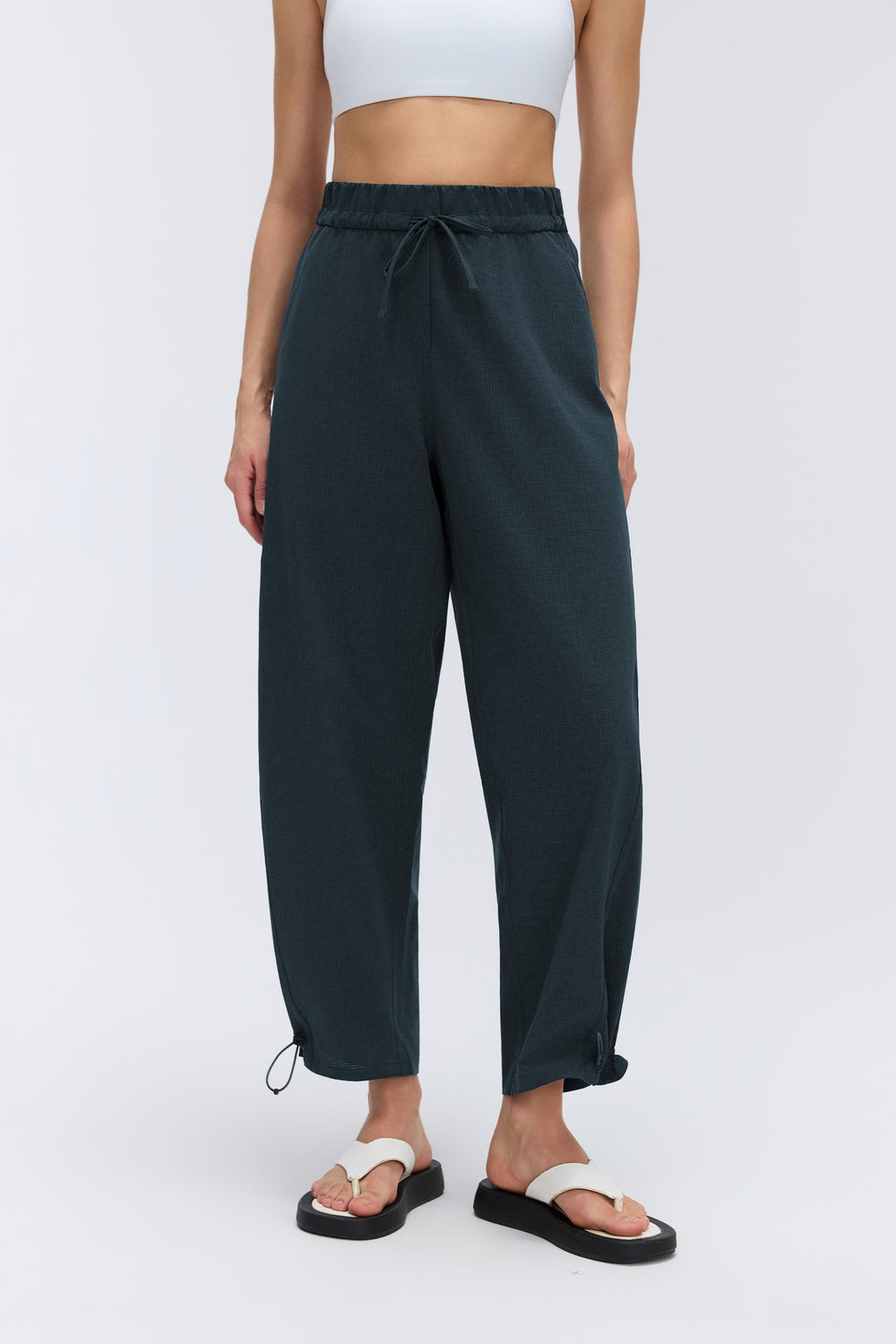 2-in-1 Cooling, Breathable & Wrinkle-Free Ease Trousers With Adjustable Waistband & Pockets